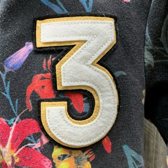 ZARA Girls Collection Hooded Sweater Size 5 Black / Floral Pockets  Zip Up - Picture 2 of 8